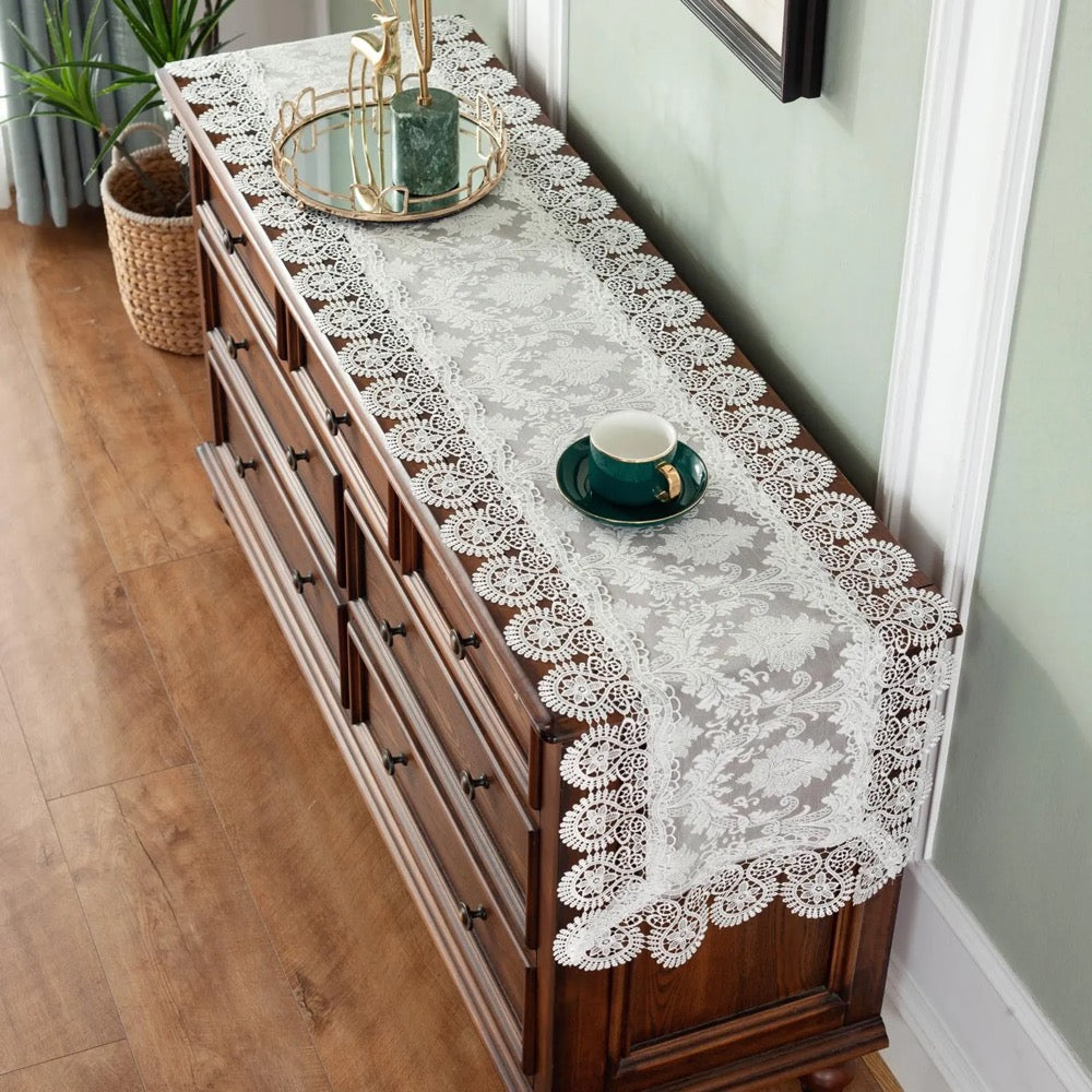 Elegant Floral Lace Dresser/Table Runner