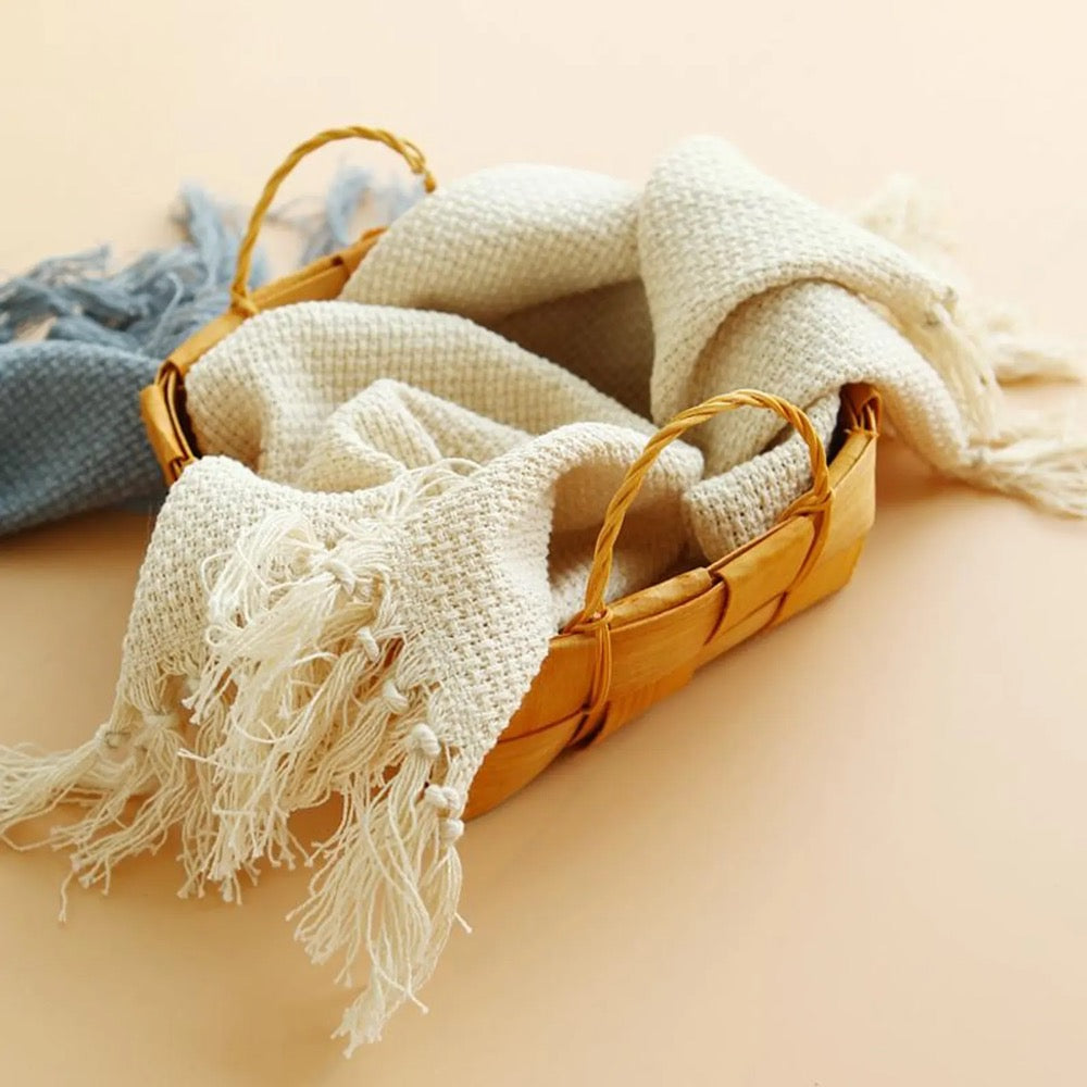 Texture Cotton Polyester Placemats With Fringe, set of 4