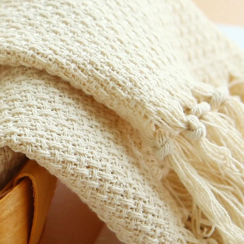 Texture Cotton Polyester Placemats With Fringe, set of 4